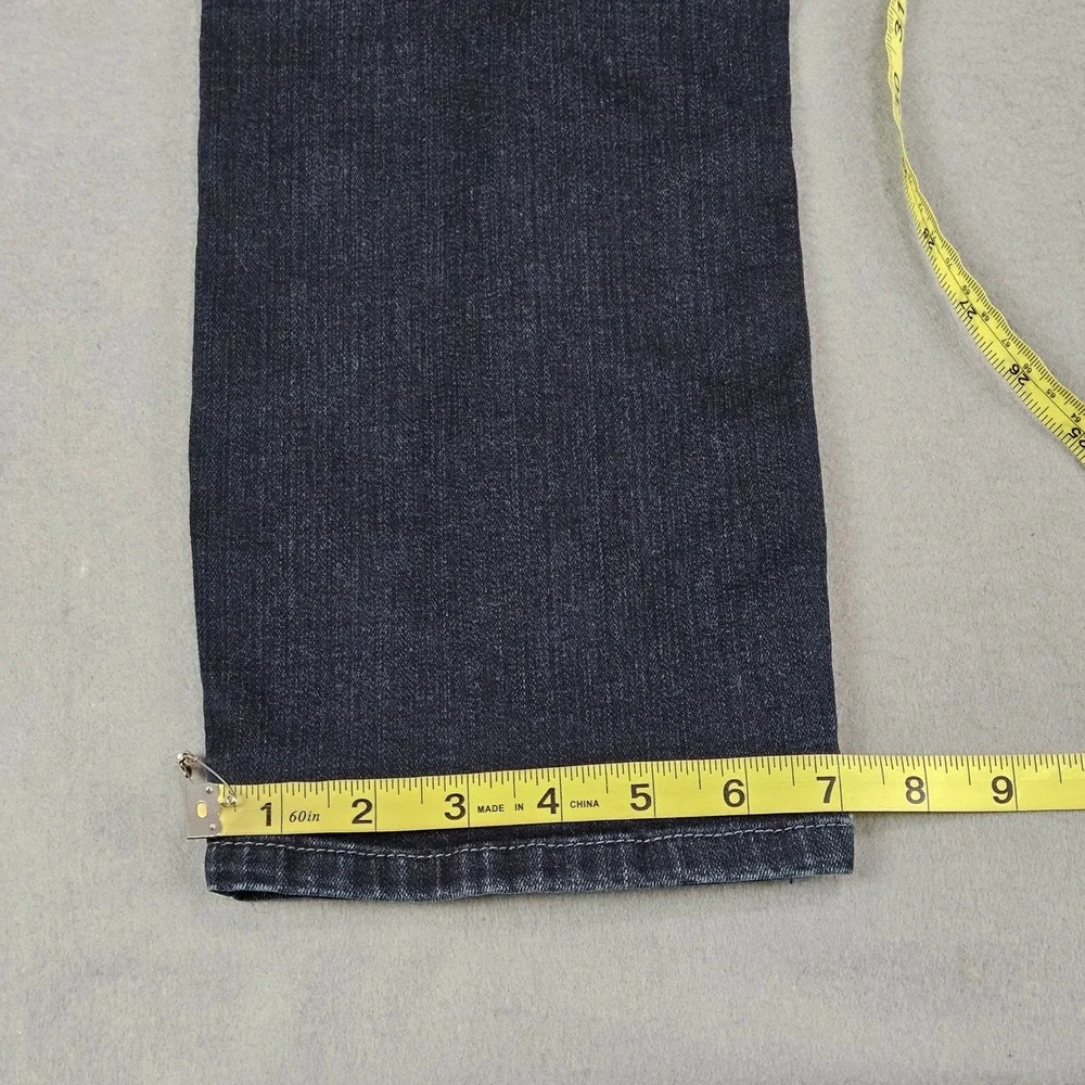 Chico's Jeans Sz 6 So Slimming Straight Leg Stretch Dark Wash Embellished Pocket